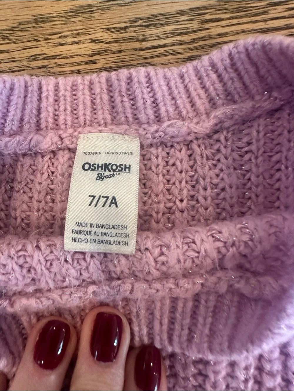 Oshkosh Lilac Knit Crewneck Sweater Dress